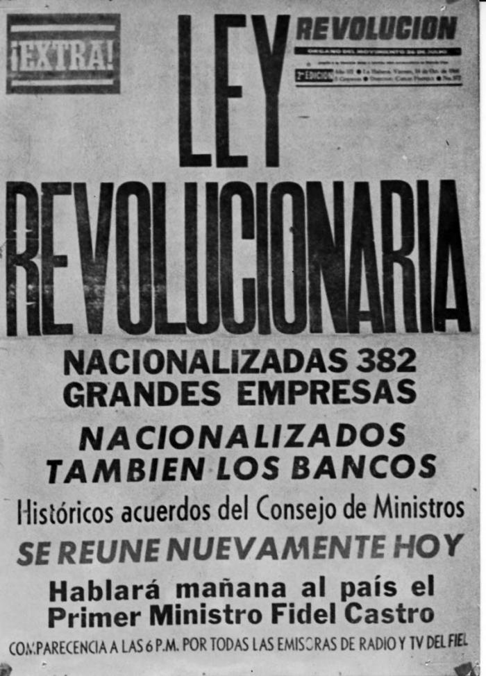 Periódico Revolución, primera plana, 14 de octubre de 1960.