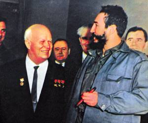 Nikita Jruschov y Fidel Castro.