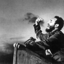 Fidel Castro, a master orator, delivers a speech circa 1960. Photo: Osvaldo Salas