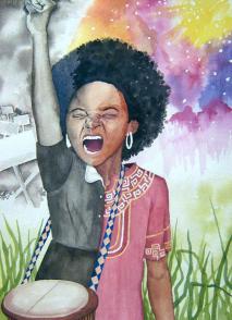 Obra de Lebogang Mashile. Obra de Lebogang Mashile.