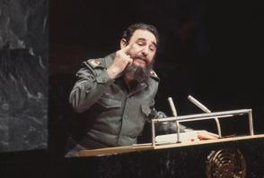 Fidel pronuncia un memorable discurso en el XXXIV Periodo de Sesiones de la Asamblea General de ONU, como presidente de los Países No Alineados, el 12 de octubre de 1979.